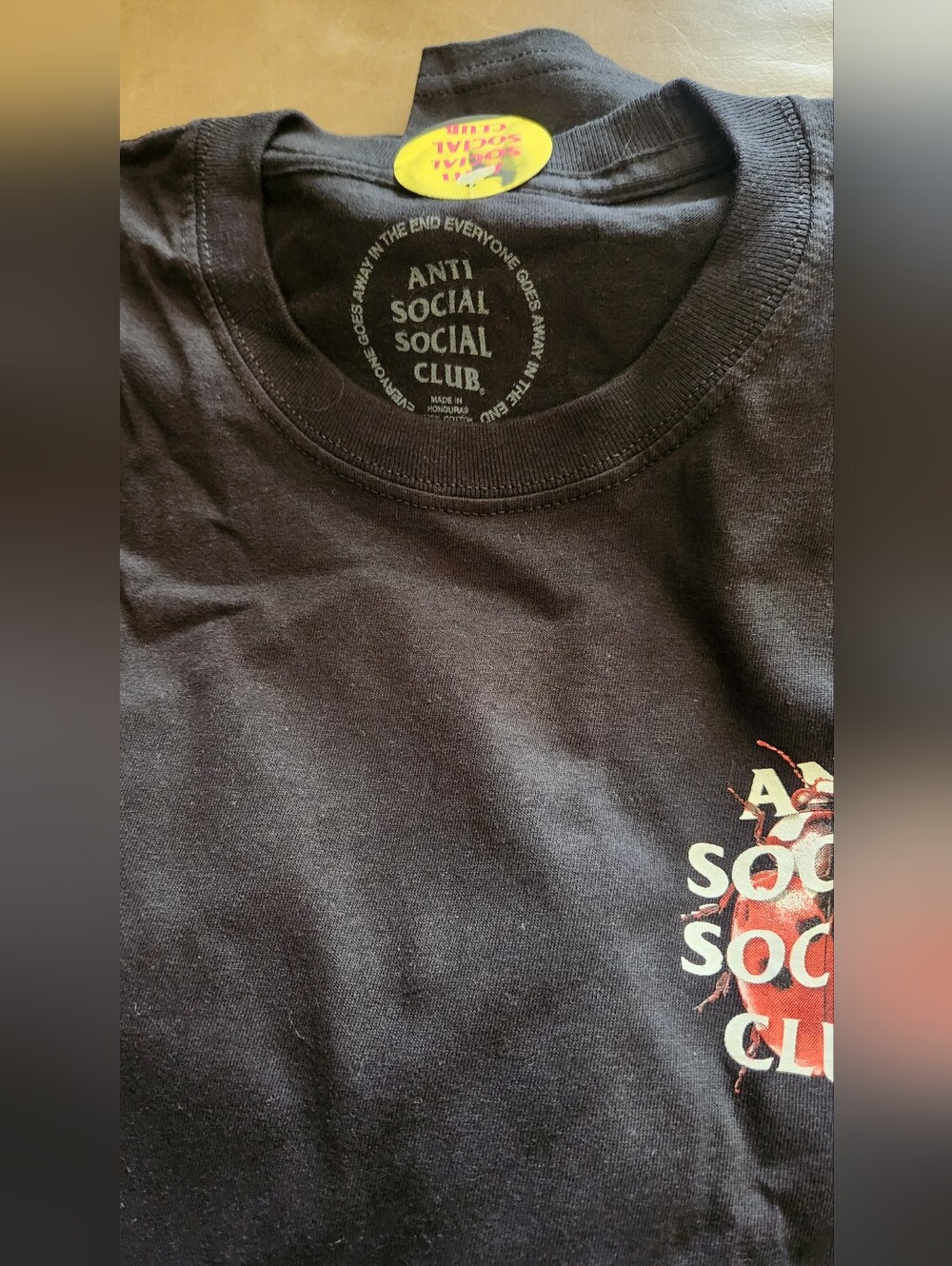 Anti Social Social Club Black Tee with Ladybug Logo